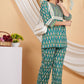 House of RP Women Teal Cotton Kurta & Pant Set | Swadesiicart