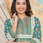 House of RP Women Teal Cotton Kurta & Pant Set | Swadesiicart