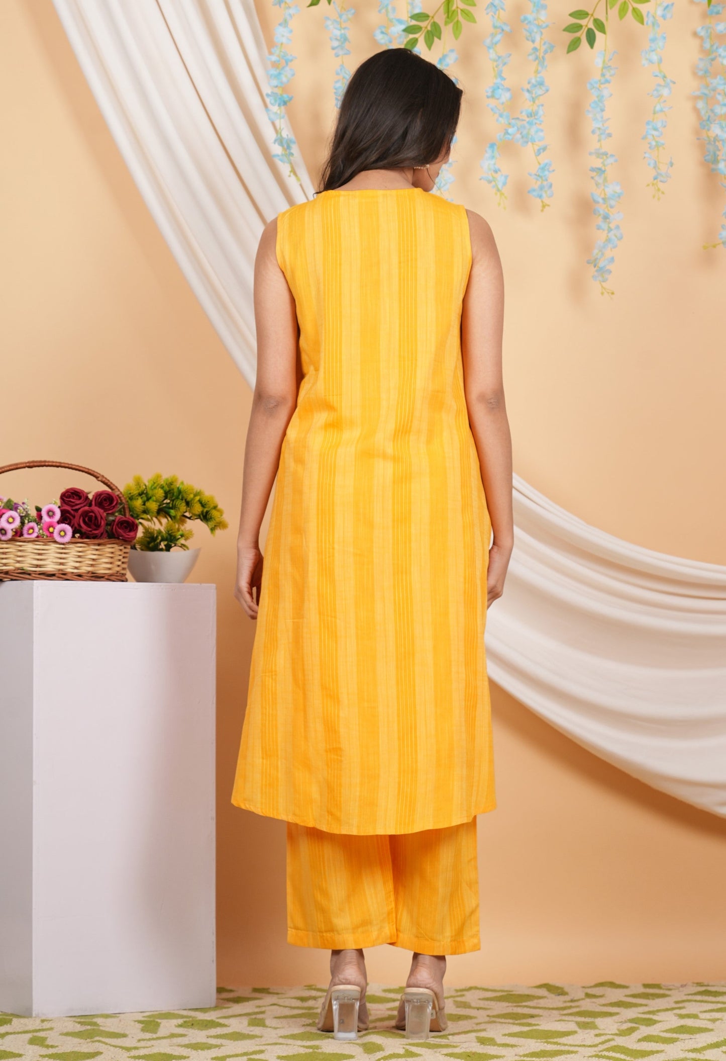 House of RP Women Orange Cotton Kurta & Pant Set | Swadesiicart