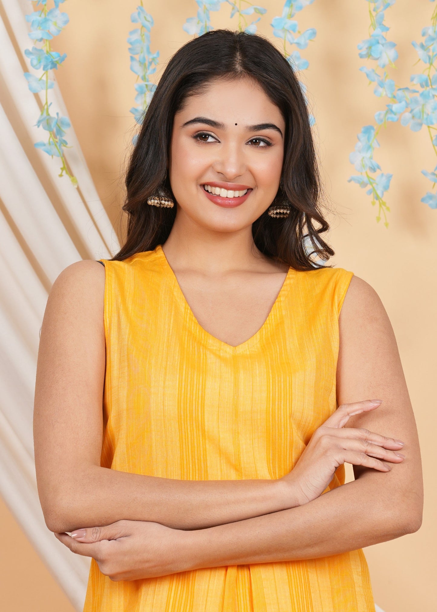 House of RP Women Orange Cotton Kurta & Pant Set | Swadesiicart