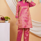 House of RP Women Fuchsia Emblished Jacquard Kurta & Pant Set | Swadesiicart