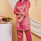 House of RP Women Fuchsia Emblished Jacquard Kurta & Pant Set | Swadesiicart