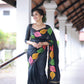 Black Pure Silk Woven Design Saree with Unstitched Blouse - Hiral Fashion | Swadesiicart