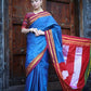 Very Much Indian Handloom Cotton Viscose Ilkal Saree - Royal Blue | Swadesiicart