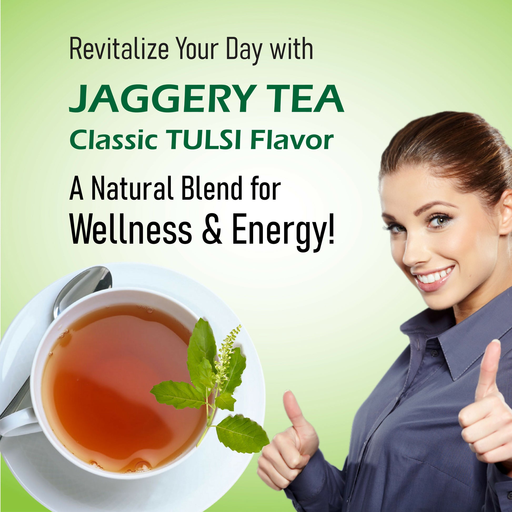 Naivedyam Classic Tulsi Flavour Jaggery Tea | Swadesiicart