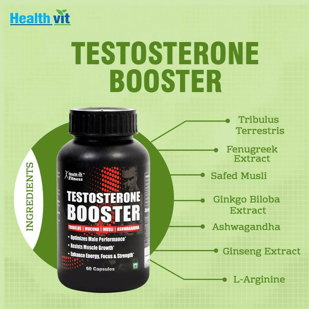 Healthvit Testosterone Booster Capsules | Swadesiicart