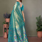 Aastha Fashion Sea Green Tissue Silk Paithani Woven Saree