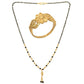 AanyaCentric Gold-Polished Mangalsutra & Ring Set