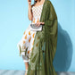 Ahalyaa Women's White Colour Pure Cotton Pigment Printed Kurta Pant Set With Dupatta | Swadesiicart