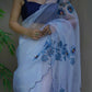 Vamsee White Organza Saree - Swadesiicart