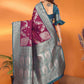 Joban Fashion Banarasi Purple Woven Soft Silk Saree | Swadesiicart