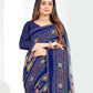 Blue Georgette Bandhani Printed Saree With Unstitched Blouse Piece - Jyoti