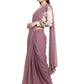 Ahalyaa Women's Mauve Butta Georgette Ready to Wear Saree | Swadesiicart