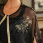 Janasya Black Georgette Solid Top Bottom Cape | Swadesiicart