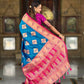 PR Fashion Firozi Soft Banarasi Silk With Zari Weaving Meenakari Design Saree | Swadesiicart