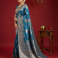Shree Shyam Fashion Teal Blue Silk Blend Saree
