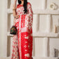 Shree Shyam Fashion Linen Cotton Red & White Saree