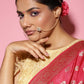 White Gold-Polished Kundan Studded Beaded Nosepin - Ruby Raang | Swadesiicart