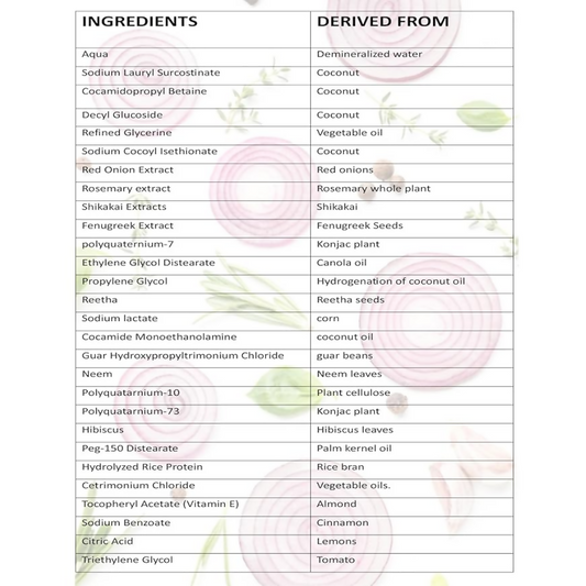 Blise organic Onion and Rosemary shampoo