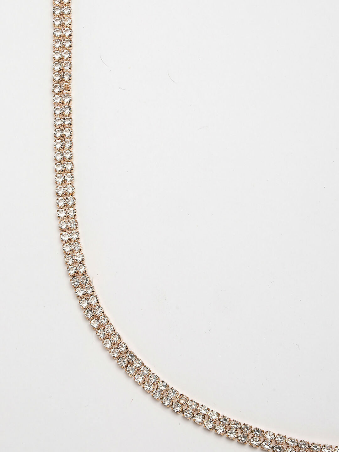 NVR Women's Rose Gold-Polished AD-Studded Double Layered Kamarbandh Waist Chain | Swadesiicart