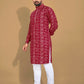 Anaita Maroon Printed Cotton Straight Kurta
