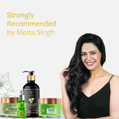Ivory Natural Grey Hair Advanced Combo (Serum, Shampoo, Cream & Gel) For Both Men & Women | Swadesiicart