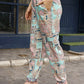 Pink & Blue Rayon Paisley Printed Top with Matching Bottom - Eesha - Swadesiicart