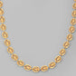 VOJ Women Gold-Polished Self Designed Oval Shaped Chain | Swadesiicart