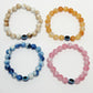 NVR Men & Women Set of 4 Artificial Beads-Beaded Evil Eye Elasticated Bracelet - Swadesiicart