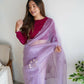 Vamsee Ena Lavender Organza Saree - Swadesiicart
