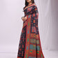 Shree Shyam Fashion Vastraloom Navy Blue Linen Cotton Saree