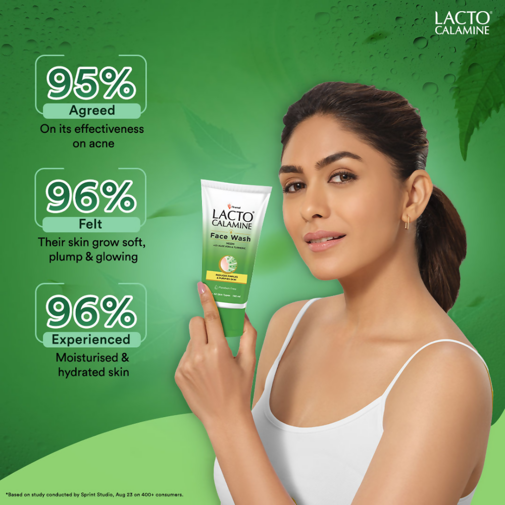 Lacto Calamine Facewash With Neem, Aloe Vera & Turmeric - Swadesiicart