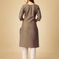 Jyoti Fashion Women's Khaki Cotton Blend Embroidered Kurta Pant Set | Swadesiicart