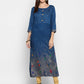 NOZ2TOZ Women's Dark Aqua Color Rayon Straight Kurta Only - Swadesiicart