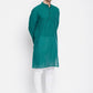 Even Apparels Green Rayon Men's Kurta With Band Collar | Swadesiicart