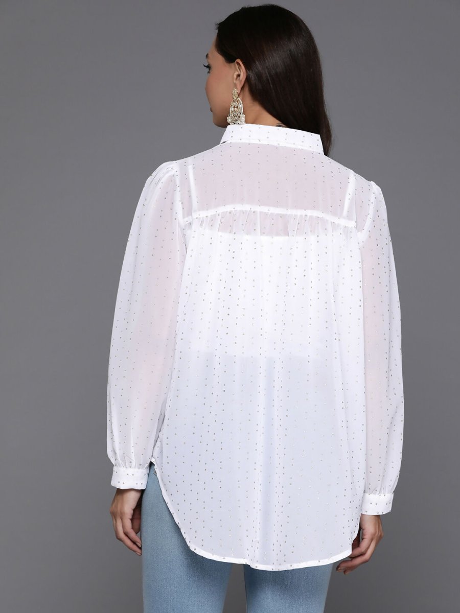 Ahalyaa Women's Traditional Wear Tunic - White | Swadesiicart