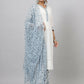 Juniper Women's White Cotton Cambric Solid Kurta Floral Printed Pant & Dupatta Set | Swadesiicart