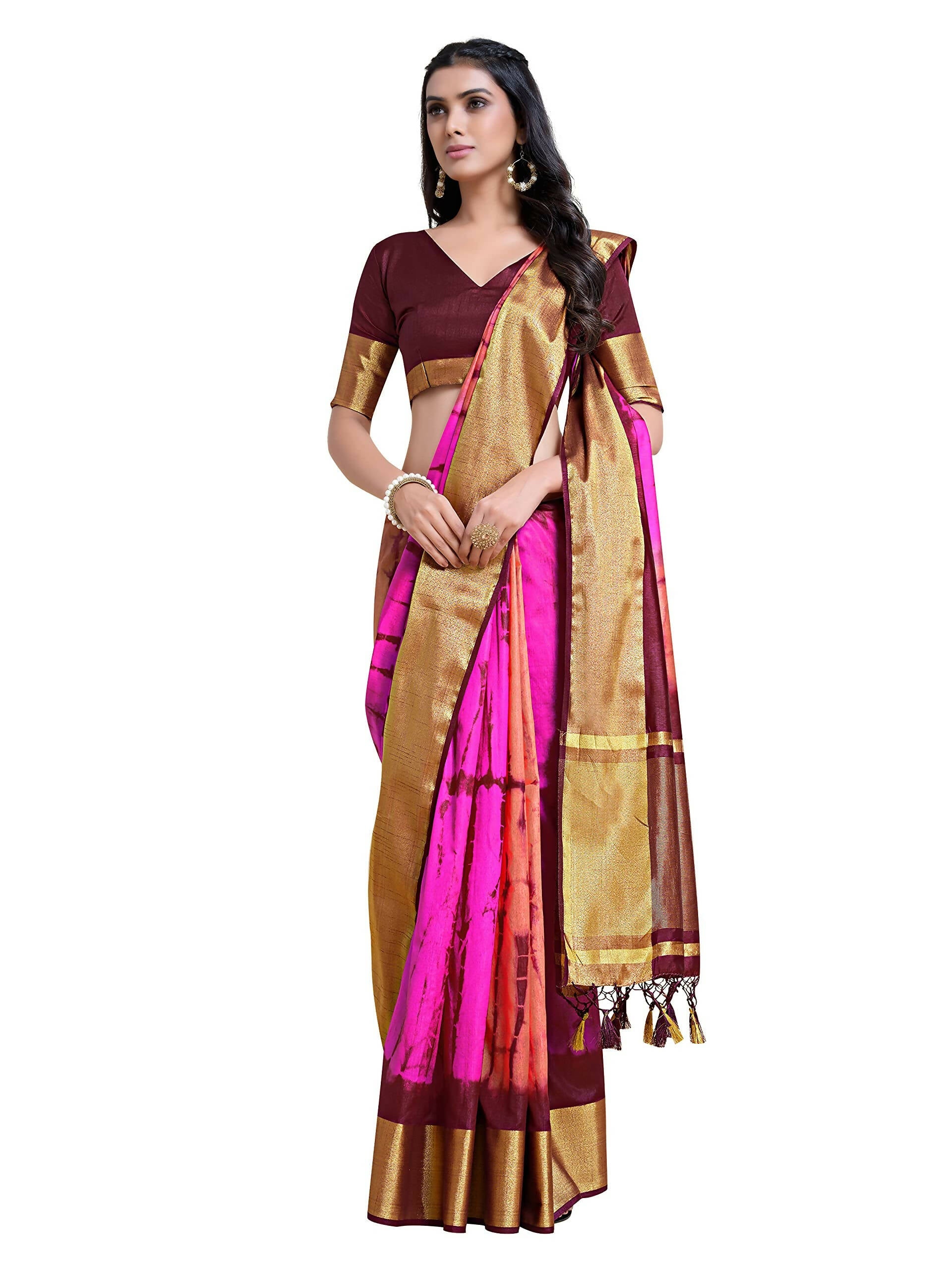 Mimosa Women's Banarasi Silk Multicolor Saree | Swadesiicart