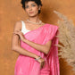 Very Much Indian Handblock Printed Cotton Saree With Natural Dyes - Pink | Swadesiicart