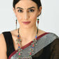 Mominos Fashion Johar Kamal Oxidised Silver-Plated Meenakari Multi Long Necklace Set For Women - Swadesiicart