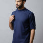 Even Apparels Navy blue Color Viscose Pure Cotton Men's Kurta With Side Placket (SLD1190) | Swadesiicart