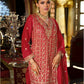 Anaita Red Heavy Chinon Readymade Palazzo Suit with Heavy Embroidery Work