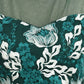 All Season Wear Bottle Green And White Thread Embroidered Ruffled