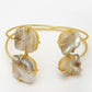 NVR Women's Gold-Polished Mother of Pearl Handcrafted Cuff Bracelet - Swadesiicart