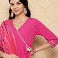Ahalyaa Women's Traditional wear Kurta Set - Pink | Swadesiicart