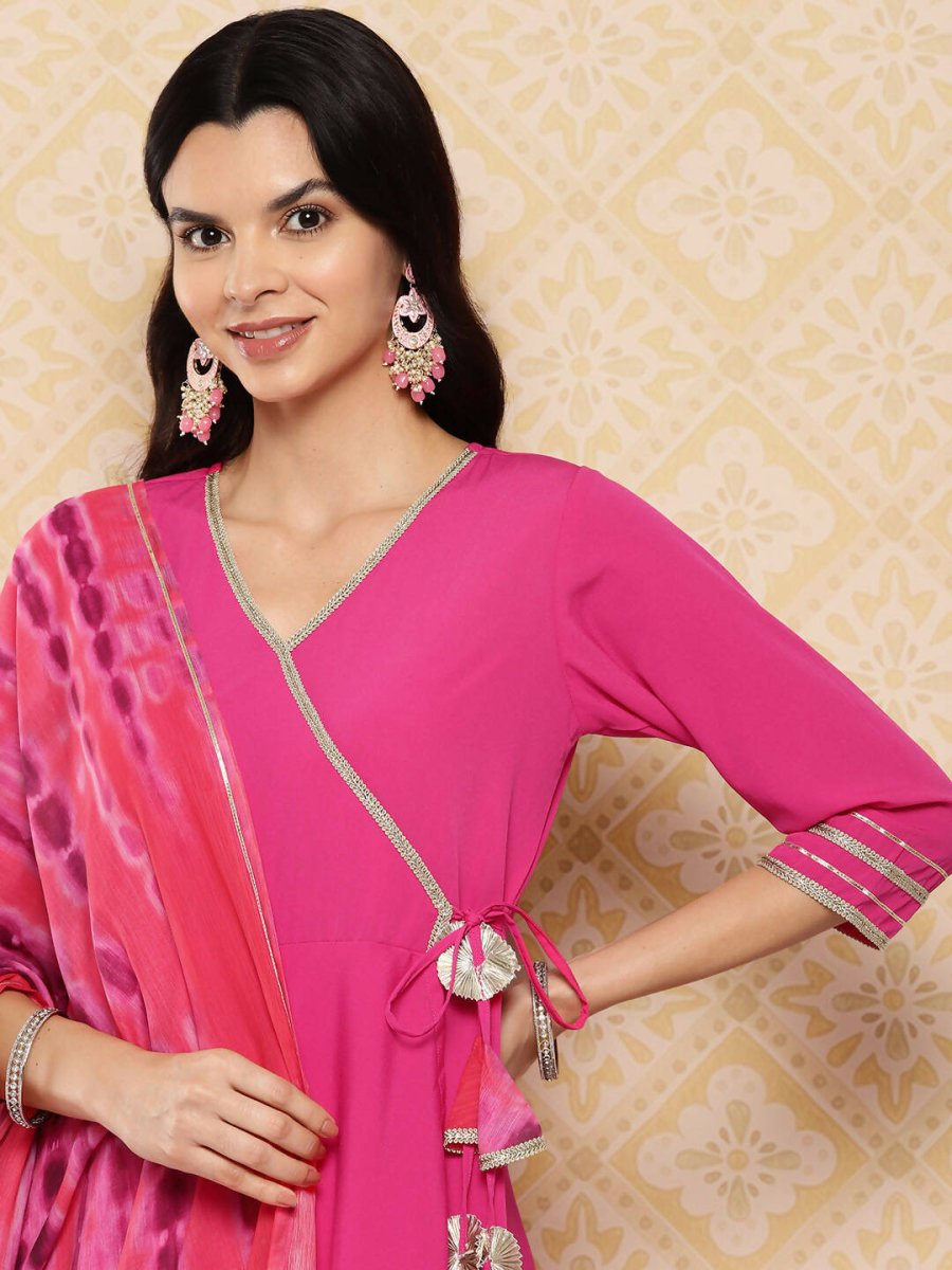 Ahalyaa Women's Traditional wear Kurta Set - Pink | Swadesiicart