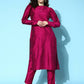 Ahalyaa Women's Traditional wear Kurta Set - Burgundy | Swadesiicart