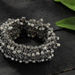 Mominos Fashion Oxidised Silver-Plated Openable Bracelet with Ghungroo