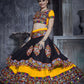 AI Fashion Black-Yellow Art Silk Designer Navratri Lehenga Choli Collection