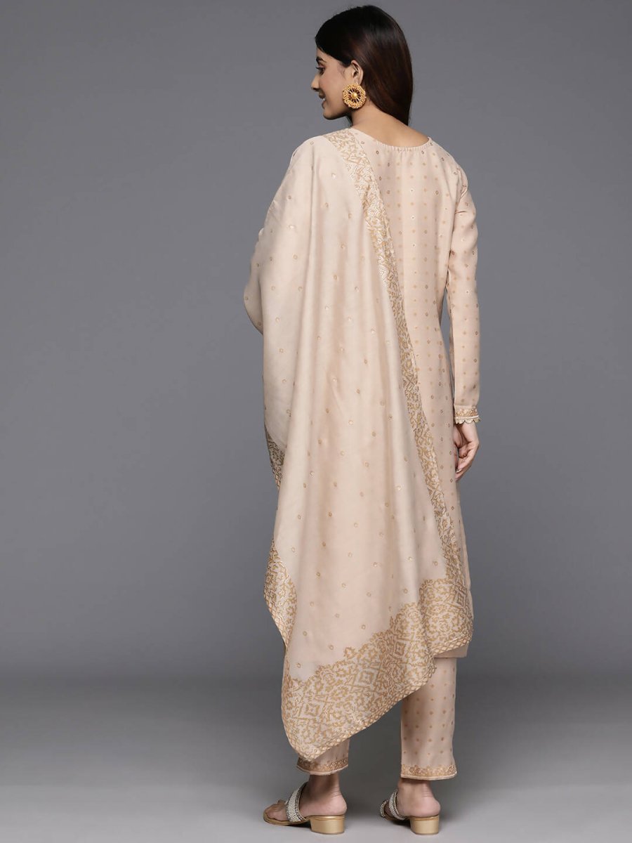 Ahalyaa Women's Traditional wear Kurta Set - Tan | Swadesiicart